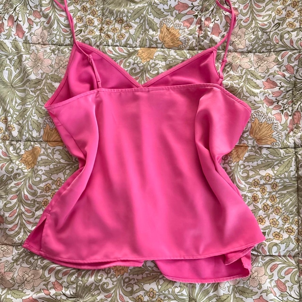 Hot Pink Satin Cami Tank Top Size Medium